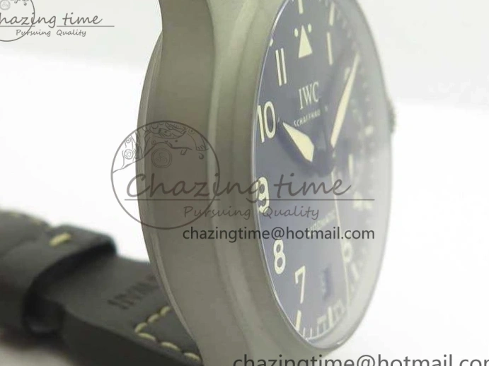MIROTIME 0318 TimelessDesign Big Pilot IW510301 Satin-Polished SS YLF Best Edition Black Dial On Leather Strap A 7213